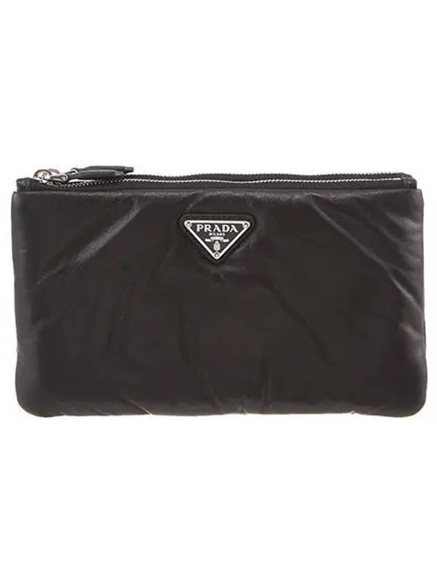 Dividable Nappa Leather Pouch Bag Black - PRADA - BALAAN 2