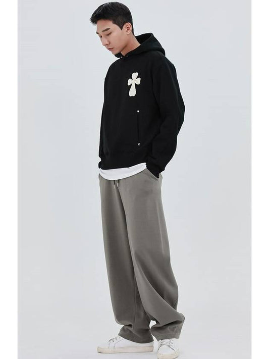 Side Tuck Wide Balloon Sweatpants Charcoal Grey - MACASITE - BALAAN 1