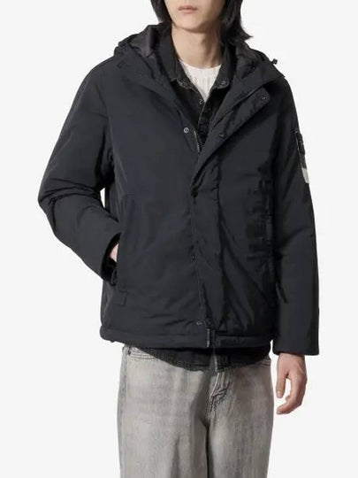 Techno Fabric Hooded Jacket Black - STONE ISLAND - BALAAN 2