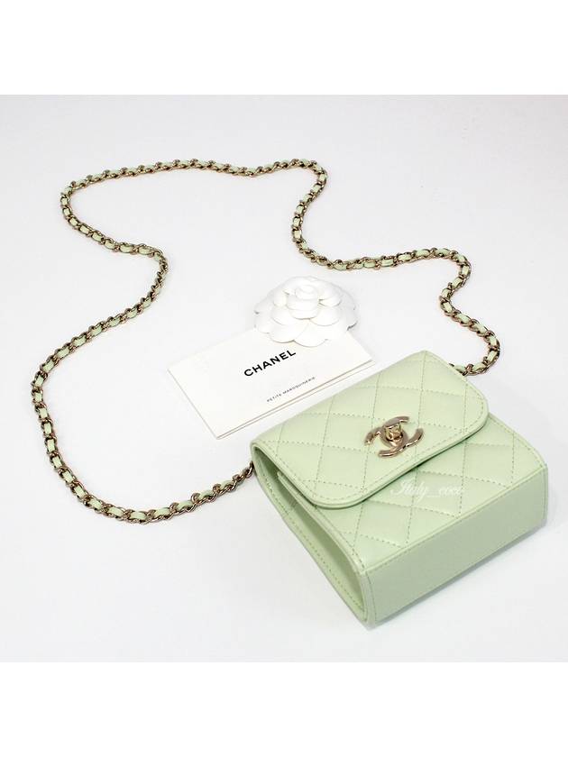 CC Logo Chain Mini Leather Cross Bag Melona - CHANEL - BALAAN 8