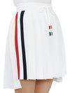 side three-color striped dropback mini pleated skirt white - THOM BROWNE - BALAAN.