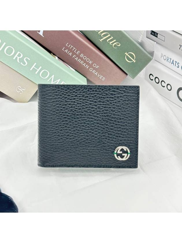 GG Interlocking Two Tone Half Wallet Black - GUCCI - BALAAN 5