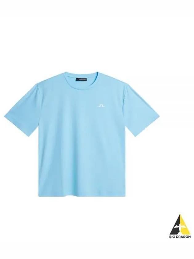 Ade Logo Print Short Sleeve T-Shirt Sky Blue - J.LINDEBERG - BALAAN 2