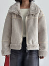 Mink fur suede mustang jacket Ivory - THE GREEN LAB - BALAAN 5