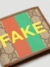 FAKE NOT Supreme Print Coated Canvas BeFold Wallet - GUCCI - BALAAN 5