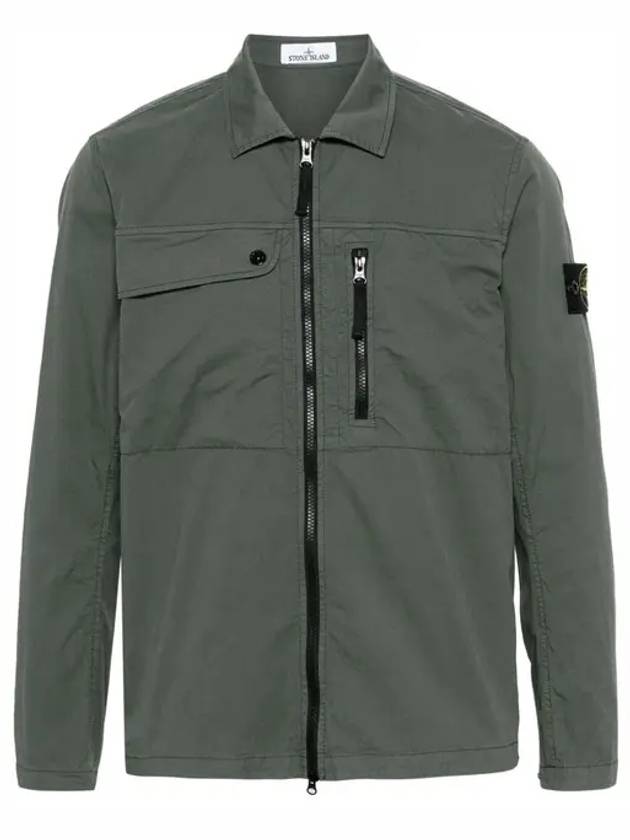 Supima Cotton Twill Stretch-TC Jacket Khaki - STONE ISLAND - BALAAN 2