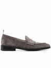 Men's Varsity Suede Loafers Grey - THOM BROWNE - BALAAN 2