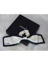 CC Ribbon Hair Scrunch Band White Black - CHANEL - BALAAN 3