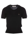 ORB Logo Short Sleeve Knit Top Black - VIVIENNE WESTWOOD - BALAAN 2