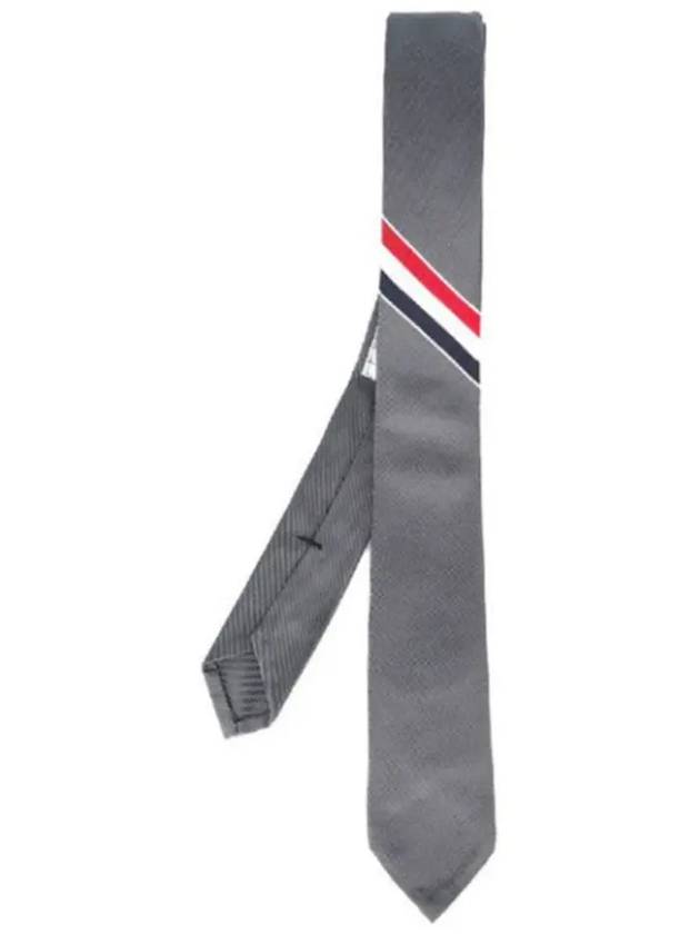 Men's Grosgrain Stripe Tie Dark Grey - THOM BROWNE - BALAAN 2