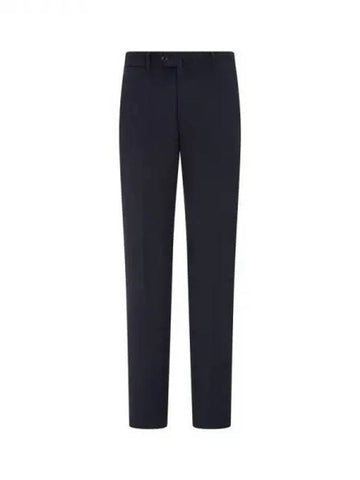 Men s Back Banding Wool Criss Pants Navy 270021 - EMPORIO ARMANI - BALAAN 1