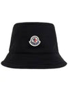 Logo Patch Canvas Bucket Hat Black - MONCLER - BALAAN 1