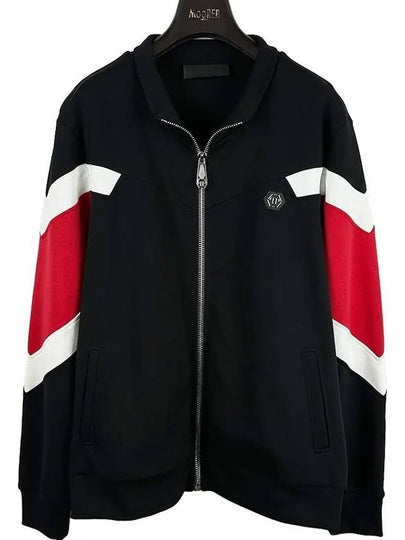 Men's Logo Patch Jogging Zip-Up Jacket Black - PHILIPP PLEIN - BALAAN 2