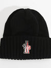 Logo Wool Beanie Black - MONCLER - BALAAN 3