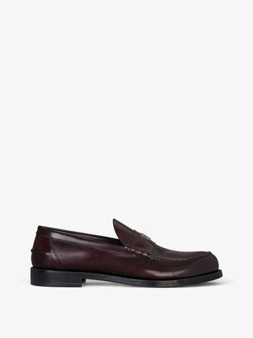 Mr G Mocassin Leather Loafers Burgundy - GIVENCHY - BALAAN 1