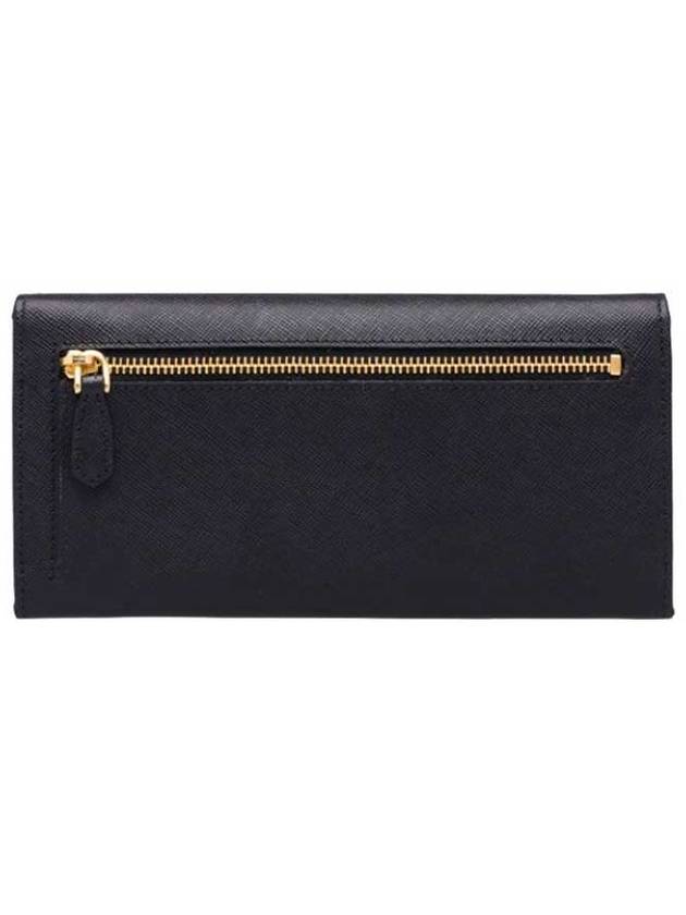 Metal Logo Saffiano Long Wallet Black - PRADA - BALAAN 4