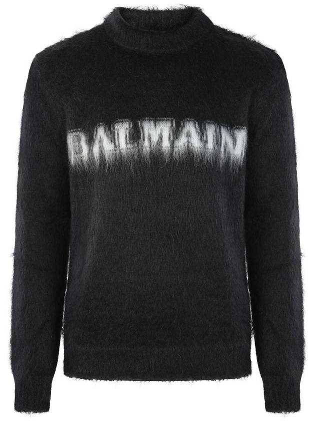 23 fw Black Mohair Blend Sweater BH0KD000KF38EAB B0480738917 - BALMAIN - BALAAN 1