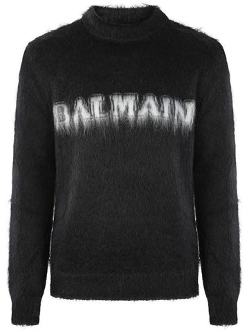 23 fw Black Mohair Blend Sweater BH0KD000KF38EAB B0480738917 - BALMAIN - BALAAN 1