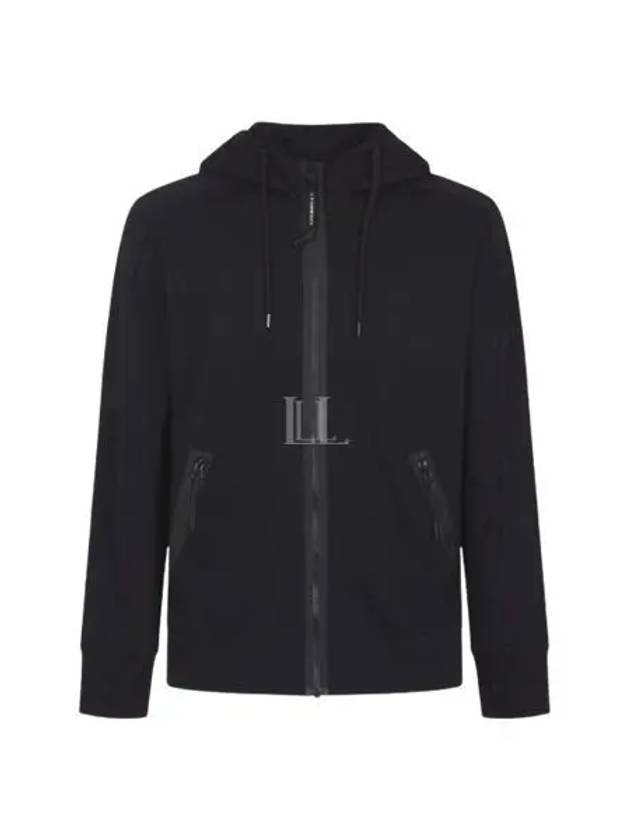 Diagonal Raised Fleece Goggle Zip-Up Hoodie Black - CP COMPANY - BALAAN 2