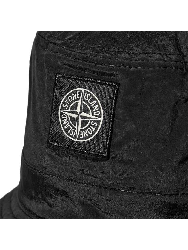 Logo Patch Nylon Metal Bucket Hat Black - STONE ISLAND - BALAAN 5