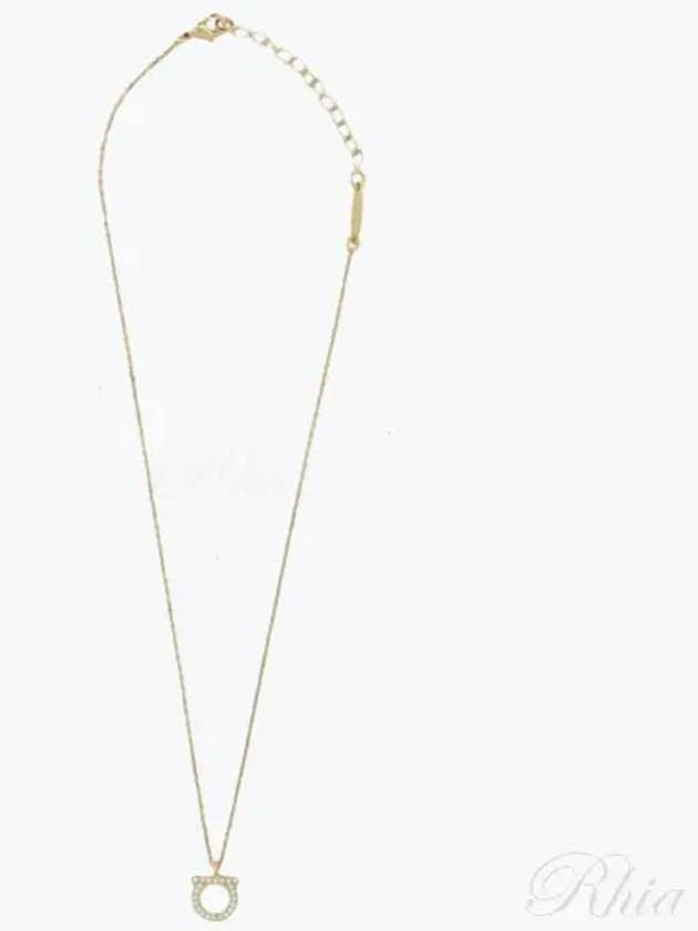 Gancini Crystals Necklace Gold - SALVATORE FERRAGAMO - BALAAN 2