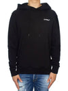 Men s Mini Logo Printed Hooded Sweatshirt Black OMBB034E - OFF WHITE - BALAAN 2