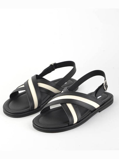 Crossover Strap Leather Sandals Black - BALLY - BALAAN 2