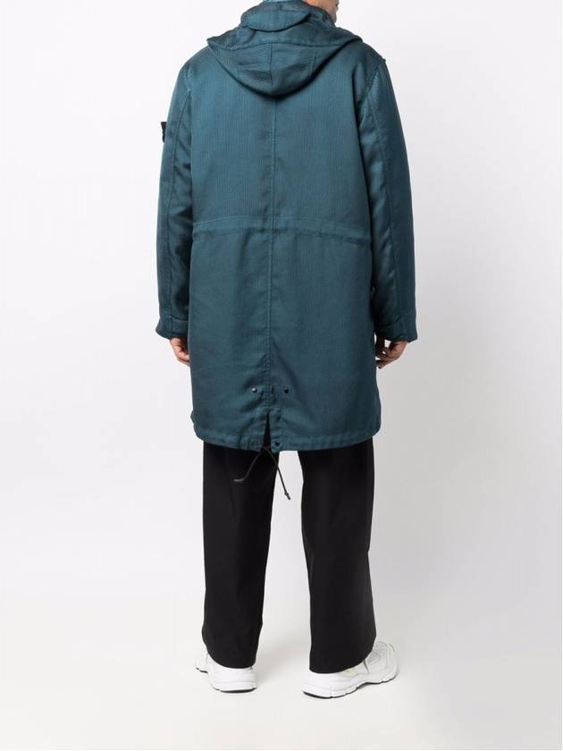 Compass Badge Layered Long Parka Blue - STONE ISLAND - BALAAN 5