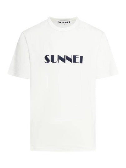 Embroidered Logo Short Sleeve T-Shirt Off White Dark Navy - SUNNEI - BALAAN 2