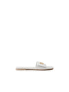 Logo Leather Slippers White - BURBERRY - BALAAN 2