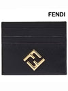 gold logo card wallet black - FENDI - BALAAN.