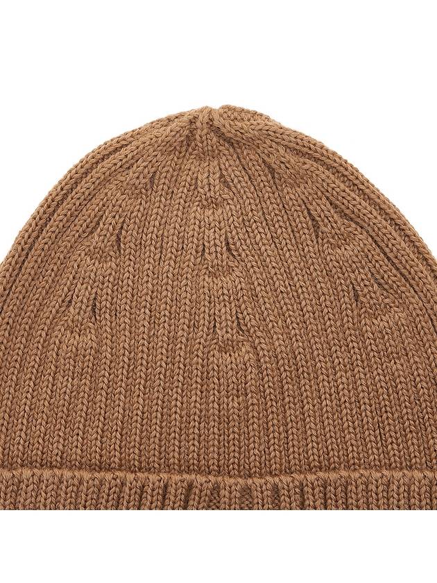 Bold Fox Head Patch Ribbed Beanie Golden Brown - MAISON KITSUNE - BALAAN 8