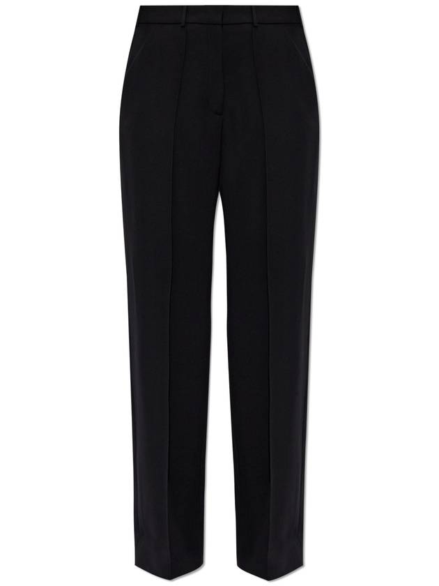 Balmain Woolen Creased Trousers, Women's, Black - BALMAIN - BALAAN 1