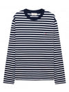 Fox Logo Stripe Long Sleeve T-Shirt Navy - MAISON KITSUNE - BALAAN 2