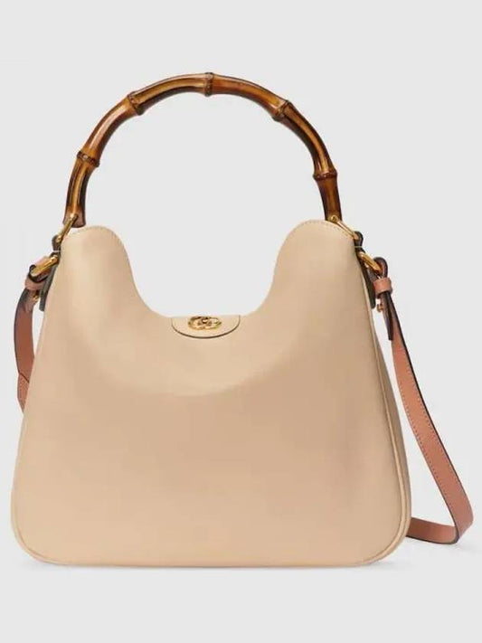 Diana Bamboo Handle Medium Leather Cross Bag Light Beige - GUCCI - BALAAN 2