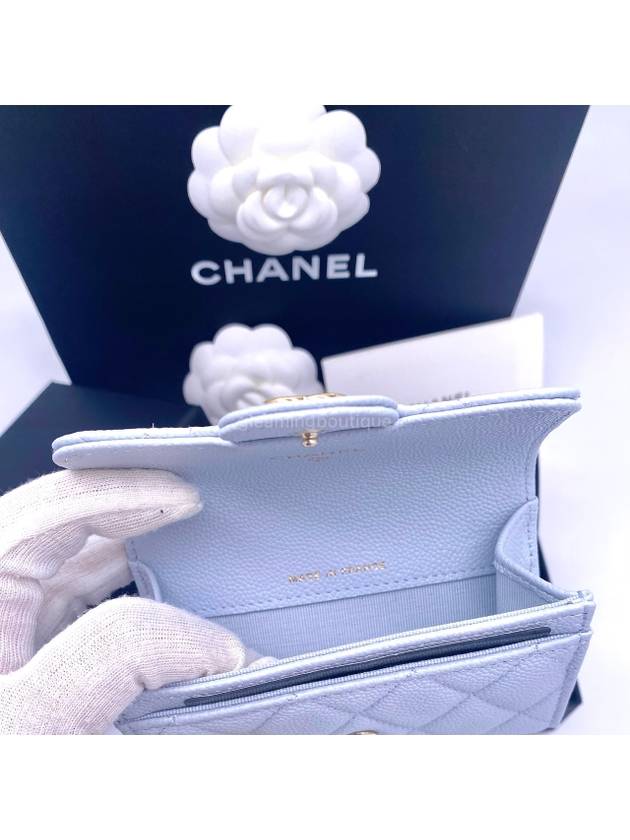 Classic card wallet caviar light blue gold AP0214 - CHANEL - BALAAN 6