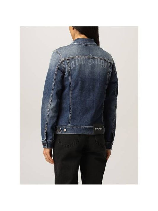 Back Logo Denim JacketPWYE011F21DEN0014001 - PALM ANGELS - BALAAN.