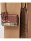 Vintage Check Leather Penny Shoulder Bag Brown - BURBERRY - BALAAN 4
