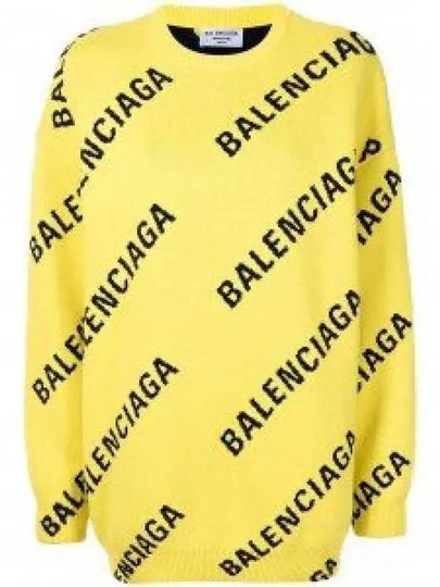 All Over Logo Knit Top Yellow - BALENCIAGA - BALAAN 2