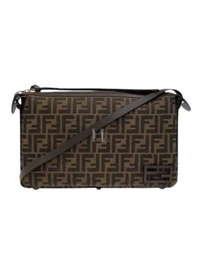 FF Jacquard Shoulder Bag Brown - FENDI - BALAAN 2