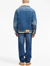 Fake Fur Trucker Denim Jacket Vintage Blue - AMI - BALAAN 5