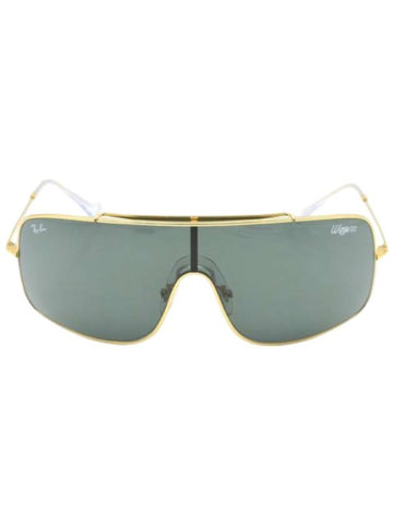 Eyewear Wings III Square Metal Sunglasses Gold Dark Green - RAY-BAN - BALAAN 1