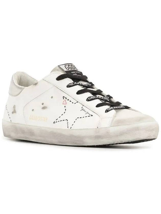 Women's Graffiti Stitch Silver Tab Superstar Low Top Sneakers White - GOLDEN GOOSE - BALAAN 2