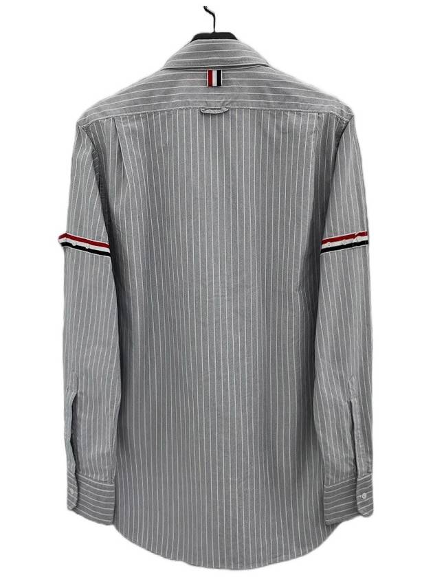 Oxford Armband Stripe Cotton Long Sleeve Shirt Blue - THOM BROWNE - BALAAN 3