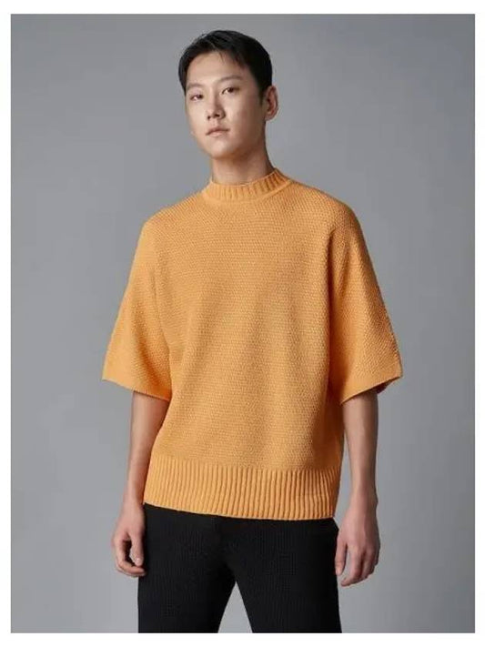 Rustic knit oversized short sleeve t shirt orange domestic product GM0023122845050 - ISSEY MIYAKE - BALAAN 1
