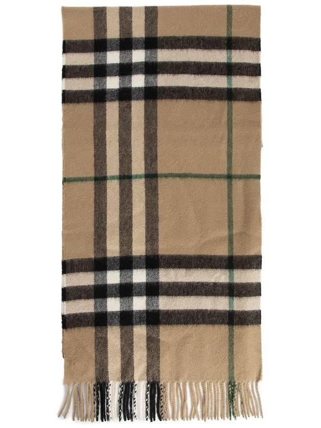 Check Cashmere Scarf Beige - BURBERRY - BALAAN 3