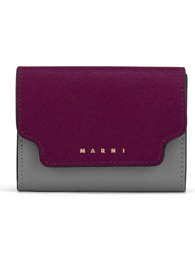 Saffiano Leather Card Wallet Purple - MARNI - BALAAN 6