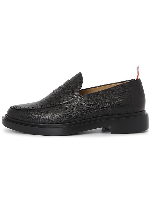 Pebble Grain Rubber Sole Penny Loafer Black - THOM BROWNE - BALAAN 4