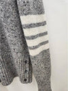Diagonal Striped Mohair Wool Knit Top Grey - THOM BROWNE - BALAAN 3