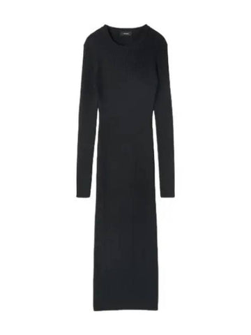 Rib Knit Textured Bodycon Dress Black - WARDROBE.NYC - BALAAN 1